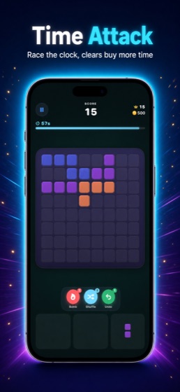 Time Attack mode — race the clock as clears buy you time